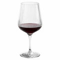 Bicchiere da vino a stelo 500 ml in vetro trasparente scanalato