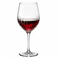 Calice da vino 450 ml in vetro trasparente sfaccettato con stelo