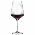 Calice da vino 450 ml in vetro trasparente con stelo e scanalature