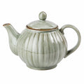 Teiera in ceramica 0.90 L verde salvia con coperchio stile classico