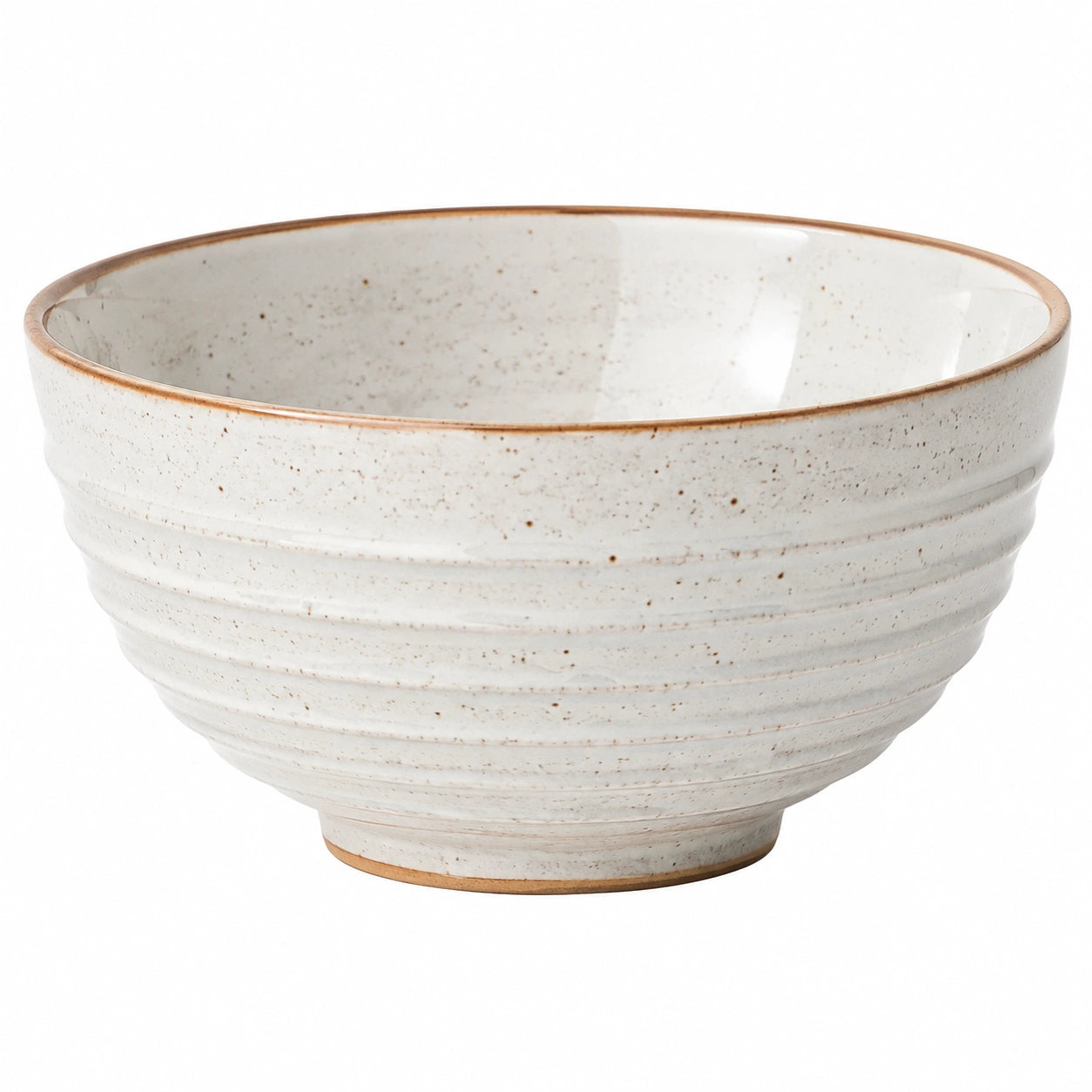 Ciotola 18 cm in ceramica bianca puntinata per servire stile rustico