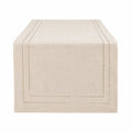 Runner da tavola 180 x 33 cm beige in tessuto effetto lino - stile classico