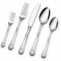 Set di posate 5 pezzi 15-23 cm in acciaio inox argento stile classico