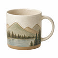 Tazza in ceramica 400 ml beige e verde con paesaggio montano