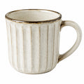 Tazza in ceramica 350 ml crema e marrone con manico stile rustico