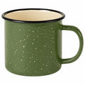 Tazza 350 ml in acciaio smaltato verde per bevande calde stile campeggio